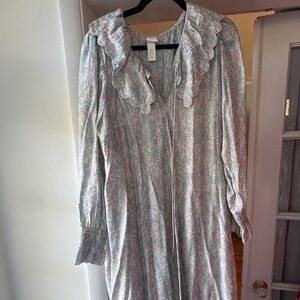 H&M Floral Maxi Dress with ruffle collar detaill